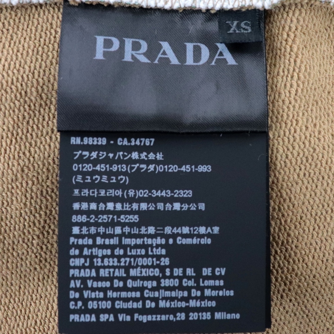 美品 プラダ 20SS マルチ ロゴ プルオーバースウェットシャツ メンズ ベージュ XS トレーナー PRADA