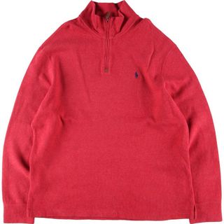 ラルフローレン(Ralph Lauren)の古着 ラルフローレン Ralph Lauren POLO by Ralph Lauren コットンニットハーフジップセーター メンズXL /eaa302831(ニット/セーター)