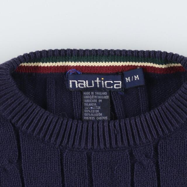 NAUTICA(ノーティカ)の古着 ノーティカ NAUTICA ケーブル編み コットンニットセーター メンズXL /eaa302724 メンズのトップス(ニット/セーター)の商品写真