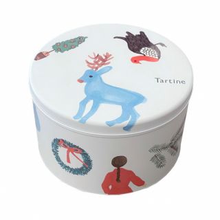 タルティン　2022年クリスマス缶　缶＆ハンドタオル(小物入れ)
