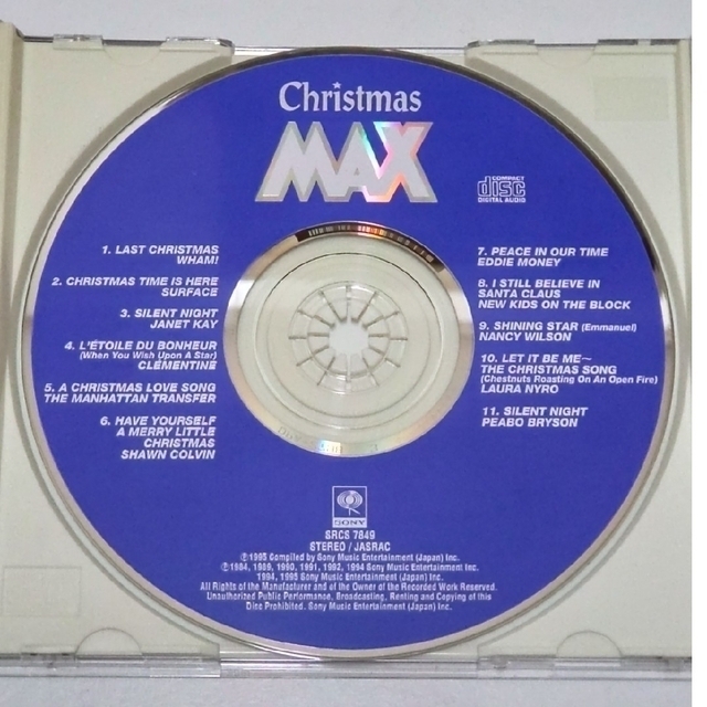 SONY(ソニー)の【匿名配送・送料込】Christmas MAX　音楽アルバムソニーミュージック エンタメ/ホビーのCD(ポップス/ロック(洋楽))の商品写真