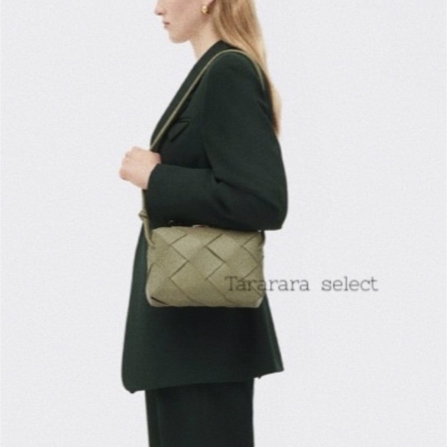 ●leather largeBraided バック GREEN● レディースのバッグ(ショルダーバッグ)の商品写真