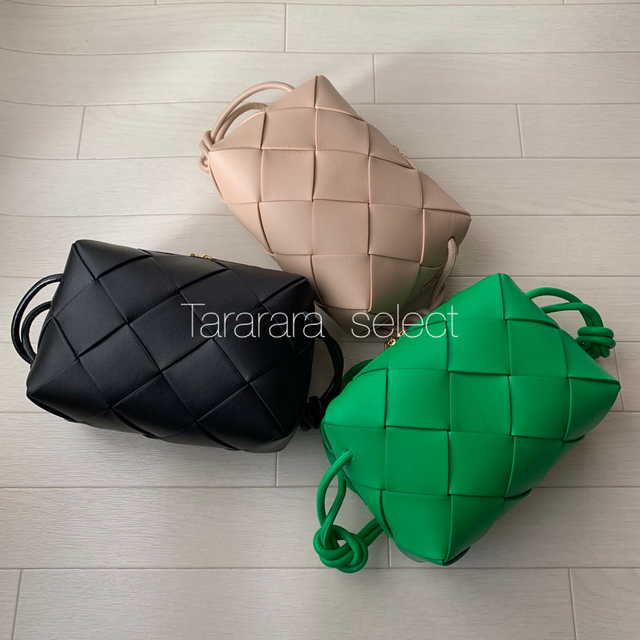 ●leather largeBraided バック GREEN● レディースのバッグ(ショルダーバッグ)の商品写真