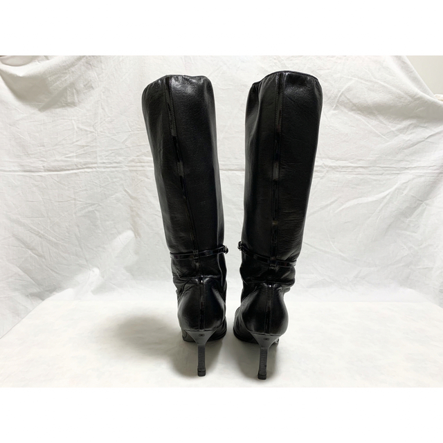 希少 美品 シャネル スエード ロングブーツ 37 1/2 24~24.5cm-