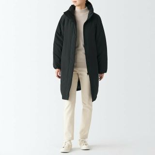 ムジルシリョウヒン(MUJI (無印良品))の《新品》 無印良品 再生ポリエステル 水を弾くダウンコート／黒／Ｌ(ダウンコート)