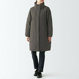 ムジルシリョウヒン(MUJI (無印良品))の≪新品≫  無印良品 再生ポリエステル 水を弾くダウンコート／ダークブラウン／Ｌ(ダウンコート)