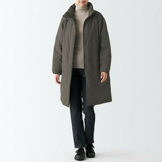 ムジルシリョウヒン(MUJI (無印良品))の【新品】 無印良品 再生ポリエステル 水を弾くダウンコート／ダークブラウン／XL(ダウンコート)