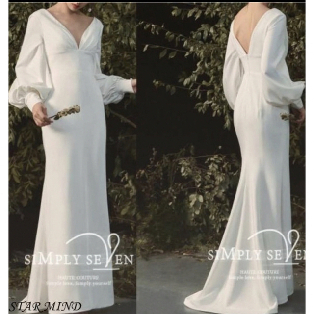 白ドレス レディースのフォーマル/ドレス(ロングドレス)の商品写真