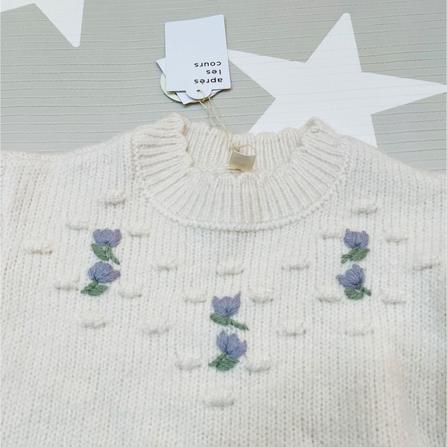 apres les cours(アプレレクール)のアプレレクール　おはな刺繍セーター(90-100) キッズ/ベビー/マタニティのキッズ服女の子用(90cm~)(ニット)の商品写真