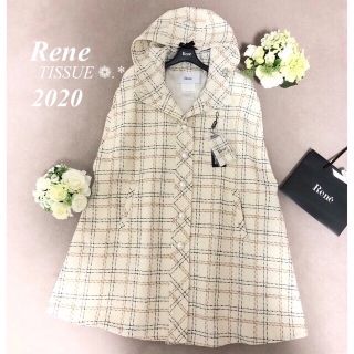 ルネ(René)の新品同様▫️Rene F༚’20年❁アイボリー系❁.チェック*ケ－プ❁.*コ－ト(その他)