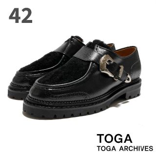 トーガ(TOGA)の新品 TOGA VIRILIS EMBOSSED LEATHERBLACKFUR(ブーツ)