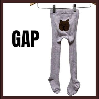 ベビーギャップ(babyGAP)の未使用　BabyGAP ベイビーギャップ　クマさん靴下タイツ　男女兼用　紫(パンツ/スパッツ)