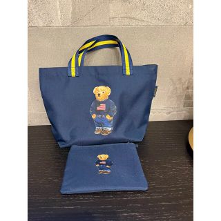 ポロラルフローレン(POLO RALPH LAUREN)のポロラルフローレン　トートバッグ　エコバッグ　ポーチ付き　ポロベア　ネイビー(トートバッグ)