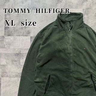 トミーヒルフィガー(TOMMY HILFIGER)のトミー　フリース　ジャケット　緑　オーバーサイズ　アースカラー　無地　ブルゾン(ブルゾン)