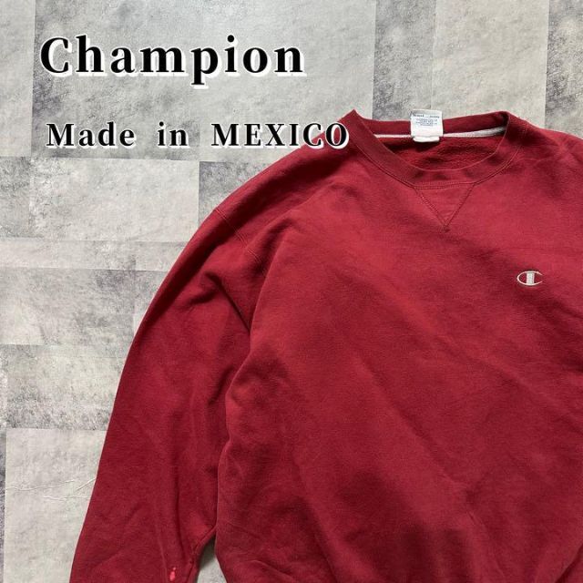 Champion(チャンピオン)のメキシコ製　スウェット　チャンピオン　赤　Lサイズ　レッド champion メンズのトップス(スウェット)の商品写真