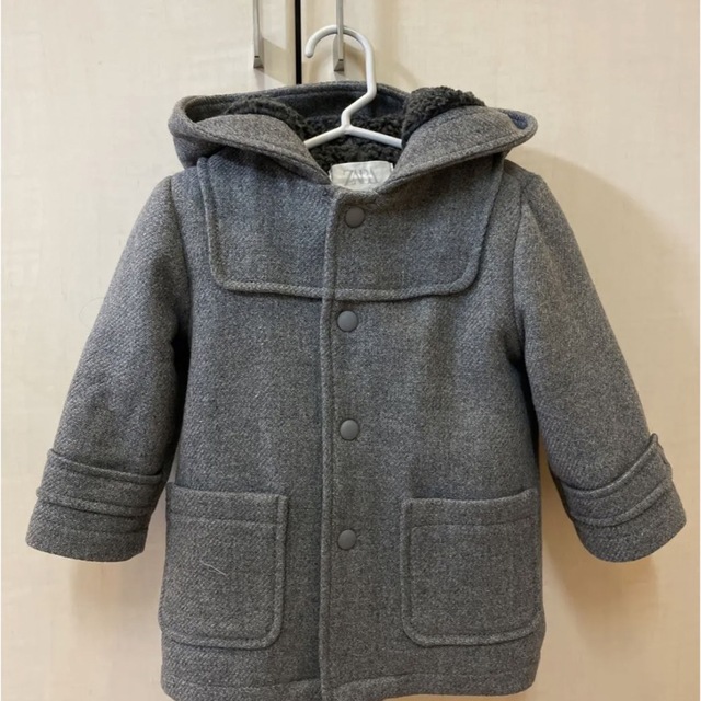 ZARA KIDS(ザラキッズ)のZARA ウールボアコート　新品同様 キッズ/ベビー/マタニティのキッズ服男の子用(90cm~)(コート)の商品写真