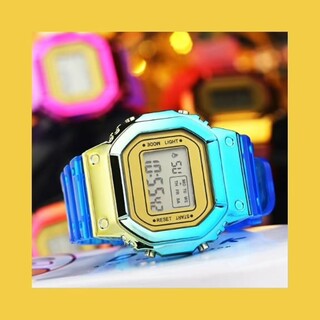 多機能 デジタル 腕時計 原宿系 韓国オルチャン グラデーション 青★☆(腕時計(デジタル))