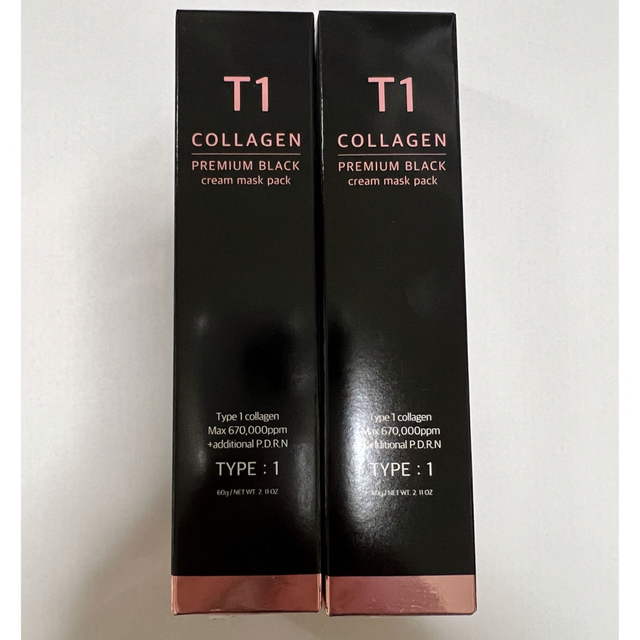 T1コラーゲンパック　T1 Collagen Premium Black コスメ/美容のスキンケア/基礎化粧品(パック/フェイスマスク)の商品写真