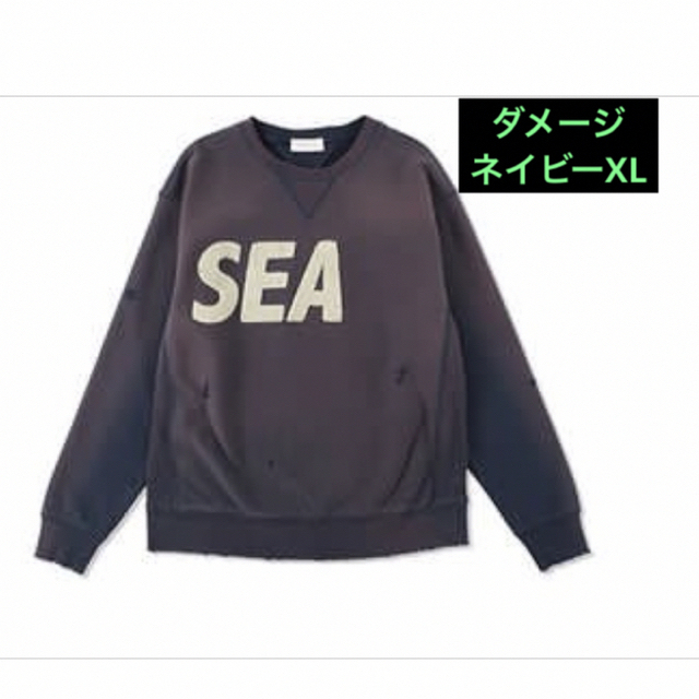 WINDANDSEA DAMAGED CREW NECK XLスウェット