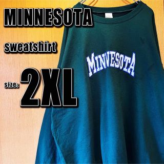 ヘインズ(Hanes)の【Hanes】MINNESOTA 刺繍スウェット　2XL グリーン　ミネソタ(スウェット)