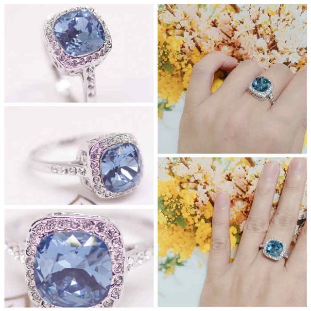 指輪 18K RGP プラチナ ダイヤ CZ 大粒 リング yu1082e レディースのアクセサリー(リング(指輪))の商品写真