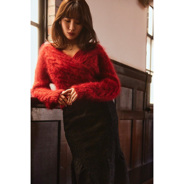 Her lip to(ハーリップトゥ)のCache-Coeur Mohair Knit Top レディースのトップス(ニット/セーター)の商品写真