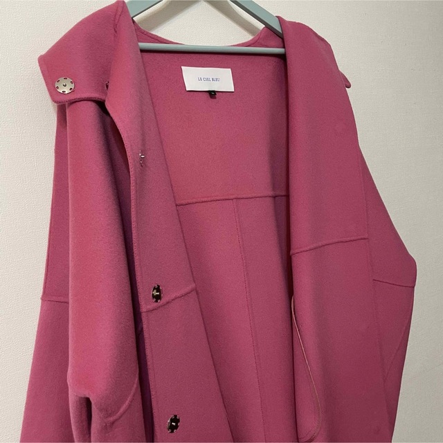 ルシェルブルー Hooded Over Coat ピンク ① ルシェルブルー Hooded Over Coat ピンク ①