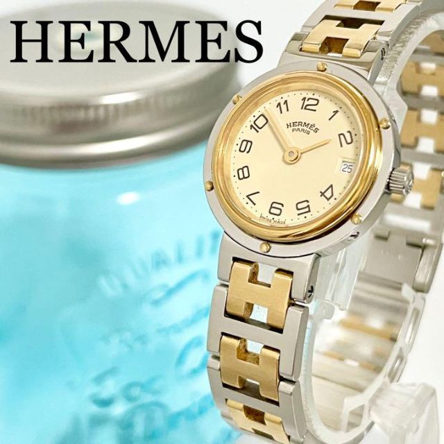 Hermes - 369 HERMES エルメス時計　レディース腕時計　クリッパー　美品　コンビ
