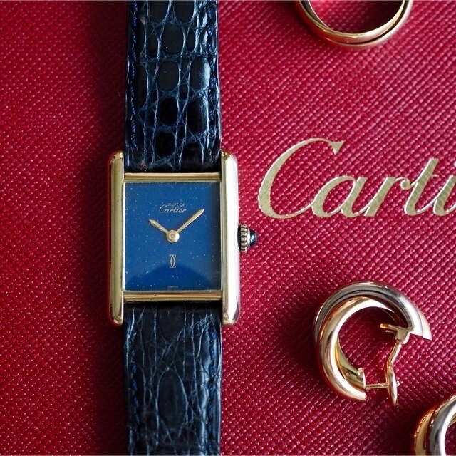 Cartier(カルティエ)の希少・美品✨カルティエ マストタンク ラピスラズリ文字盤 ✨ロレックス オメガ  レディースのファッション小物(腕時計)の商品写真