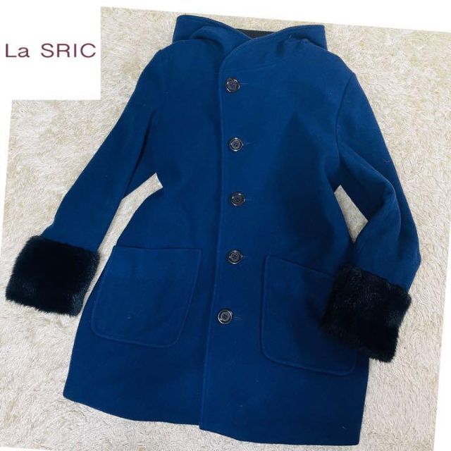 【美品】La SRIC スリック　フーディー コート　ウール100%