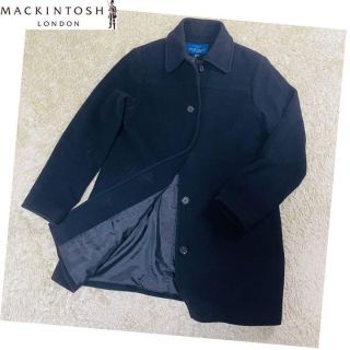 マッキントッシュ(MACKINTOSH)の【美品】マッキントッシュ　ステンカラーコート　UKサイズS ウール　黒/ブラック(ステンカラーコート)