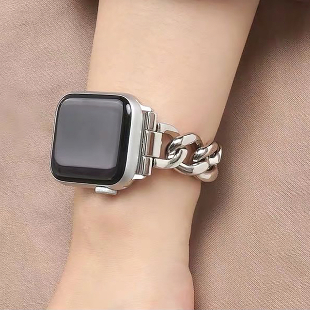 【ステンレス製】Apple Watchバンド　シルバー　44,45mm