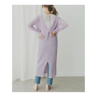 KBF - 【LAVENDER】KBF+ メッシュニットバックオープンワンピースの