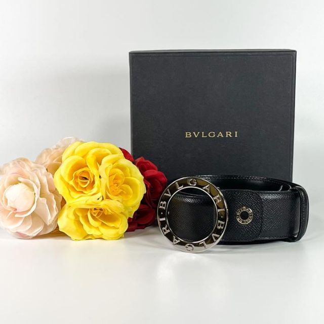 ✨美品・箱付✨ BVLGARI ブルガリ レザーベルト ロゴマニア