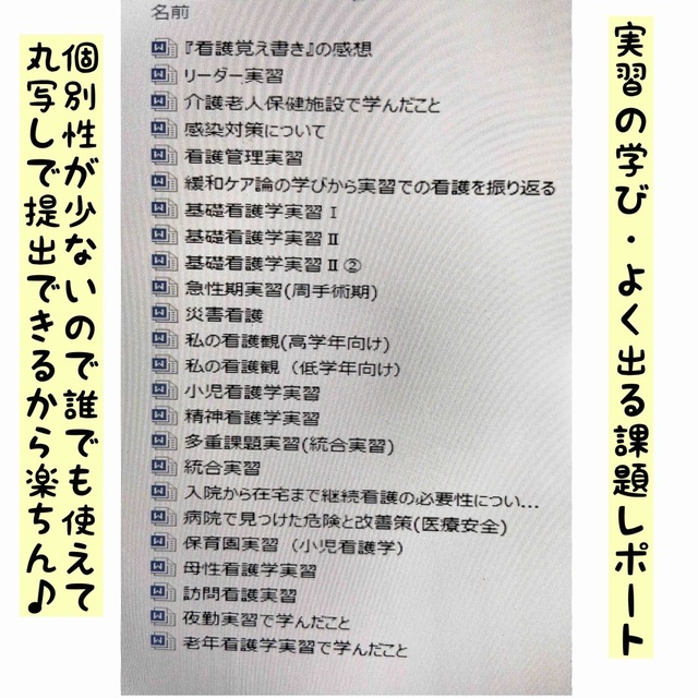 看護学生向け　実習・課題資料 エンタメ/ホビーの本(語学/参考書)の商品写真