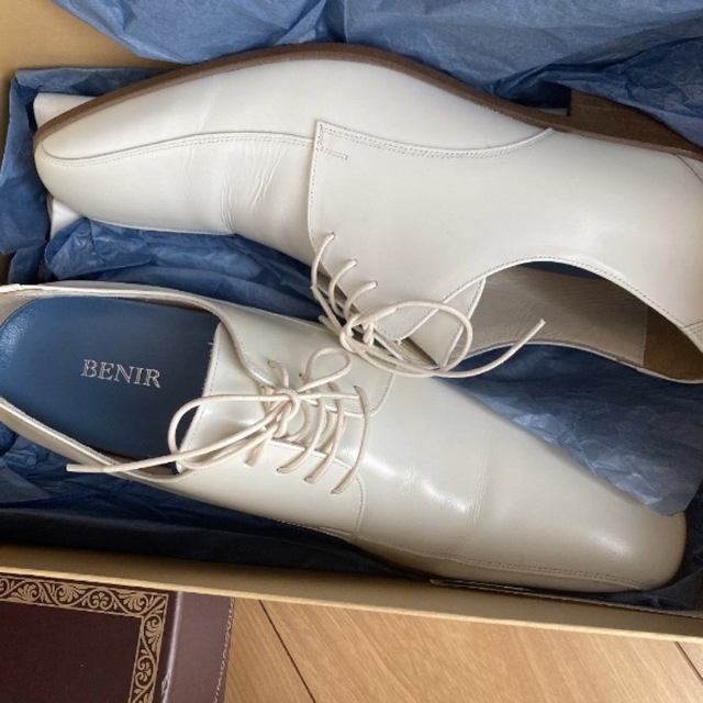 【美品】BENIR 白　ホワイト　革靴　ウェディング　結婚式