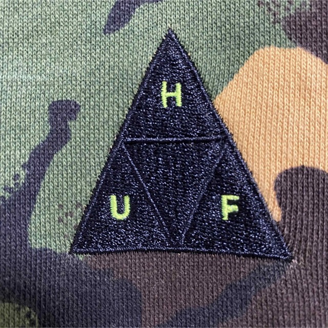 【希少デザイン】HUF ハフ　パーカー　迷彩　カモフラ　刺繍ロゴ　トライアングル 5