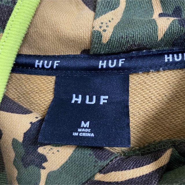 【希少デザイン】HUF ハフ　パーカー　迷彩　カモフラ　刺繍ロゴ　トライアングル 4