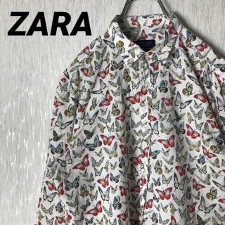 ザラ(ZARA)の美品✨ZARA MAN ザラマン　総柄シャツ　極彩色バタフライ(シャツ)