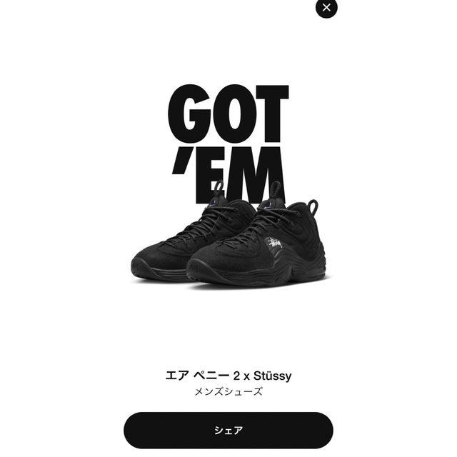 NIKE AIR PENNY２ stussy - スニーカー