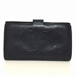 シャネル(CHANEL)のシャネル 長財布 - 黒 キャビアスキン(財布)