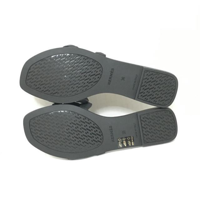Hermes - エルメス サンダル 36 レディース美品 黒の通販 by ブラン