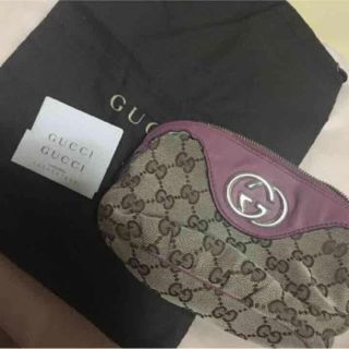 グッチ(Gucci)のGUCCHI コスメポーチ ggマーク ピンク(ポーチ)