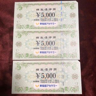 早稲田アカデミー株主優待　15000円分(その他)