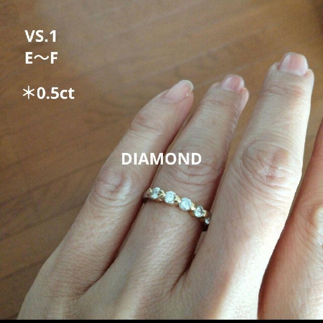 即納&大特価】 美品✷PT900&K18最高品質 VS1天然ダイヤリング 計0.5CT