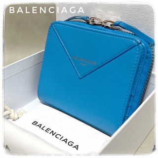 バレンシアガ(Balenciaga)の手触り柔らか✨バレンシアガ 財布 二つ折り財布 青 水色ライトブルー シアン(折り財布)
