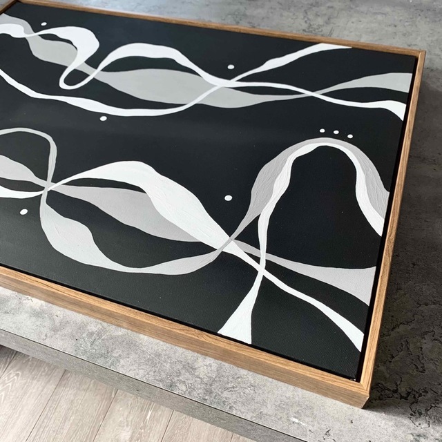 現代アート 約70×50㎝ フレーム付き モダン アートパネル 絵画 抽象画