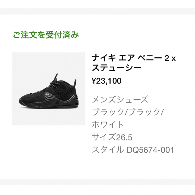 Stussy × Nike ナイキ エアペニー2　26.5