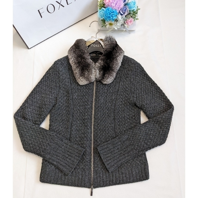 ☆FOXEY ☆Knit Jacket "CashmereZip　38  Ren