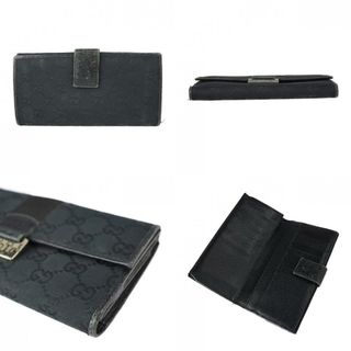 Gucci - GUCCI グッチ 二つ折り財布 146206 GGキャンバス レザー